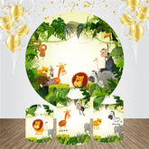 Safari Gras Tiere Kreis Baby Dusche Hintergrund Bausatz